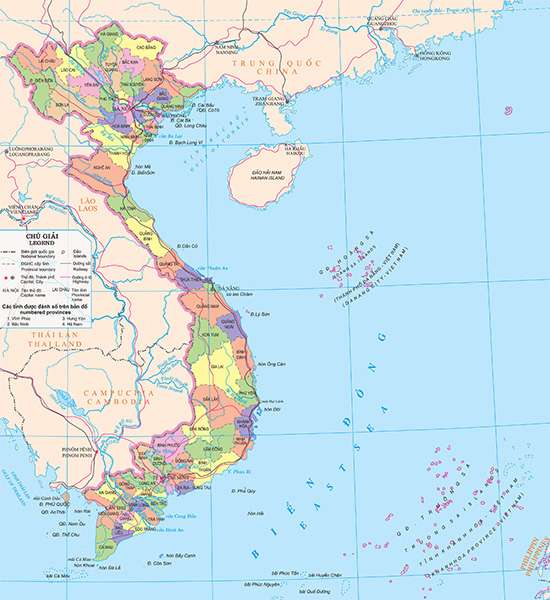 Vietnam is divided into 59 provinces