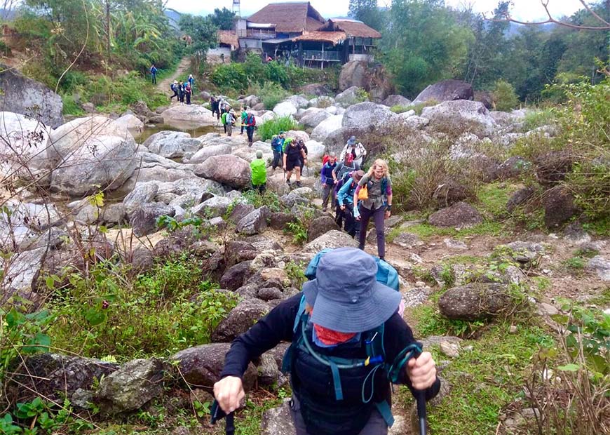 Group of tourists on Trekking Trails - Vietnam Final Frontier