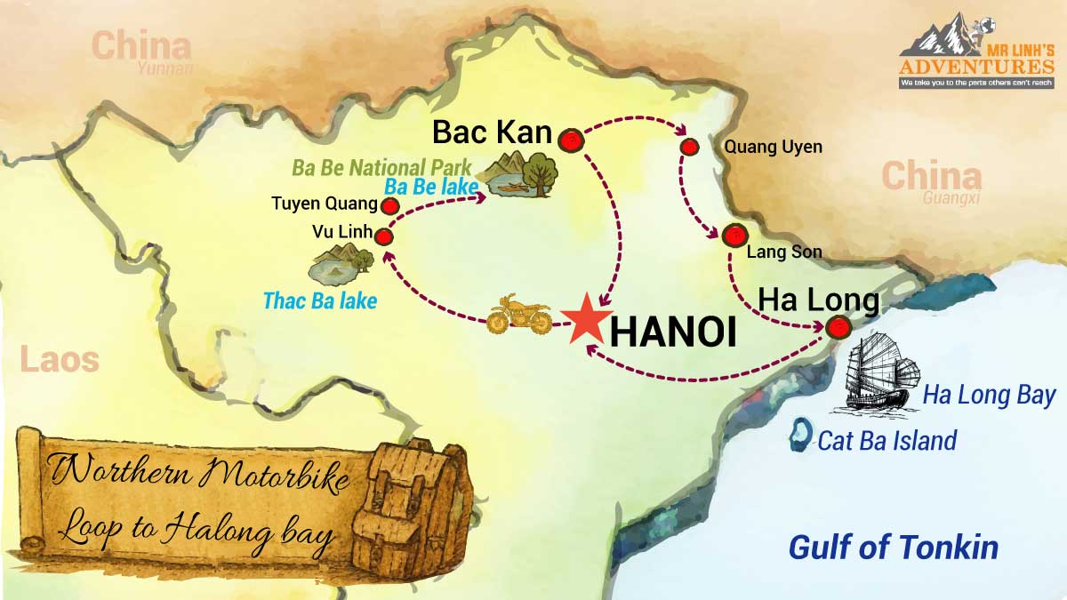 Northeast Motorbike Loop to Halong Bay 6 days 5 nights