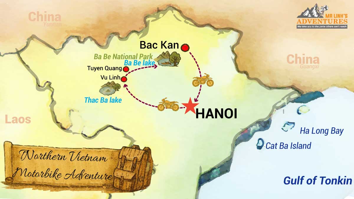 Northeast Motorbike Trails Vu Linh to Ba Be 4 days 3 nights