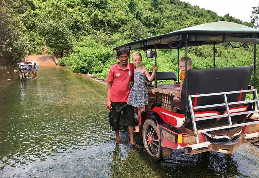 tuk tuk ride around the town at Kep