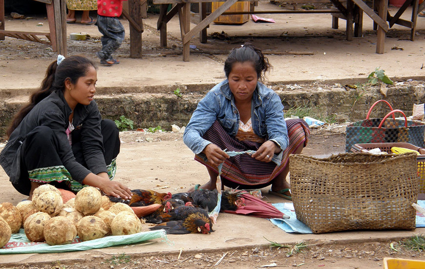 market in Salavan