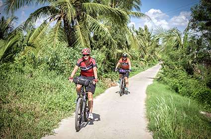 bicycling in Ben Tre Vietnam