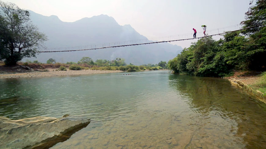 Le pont suspendu de Sam Neua pont-suspendu