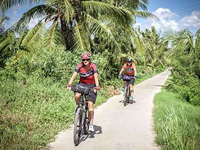 bicycling in Ben Tre Vietnam