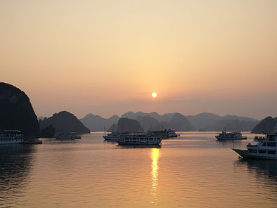 Dawn in Ha Long Bay Vietnam