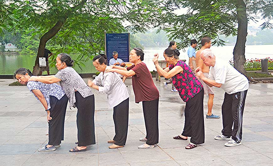 Laughing yoga