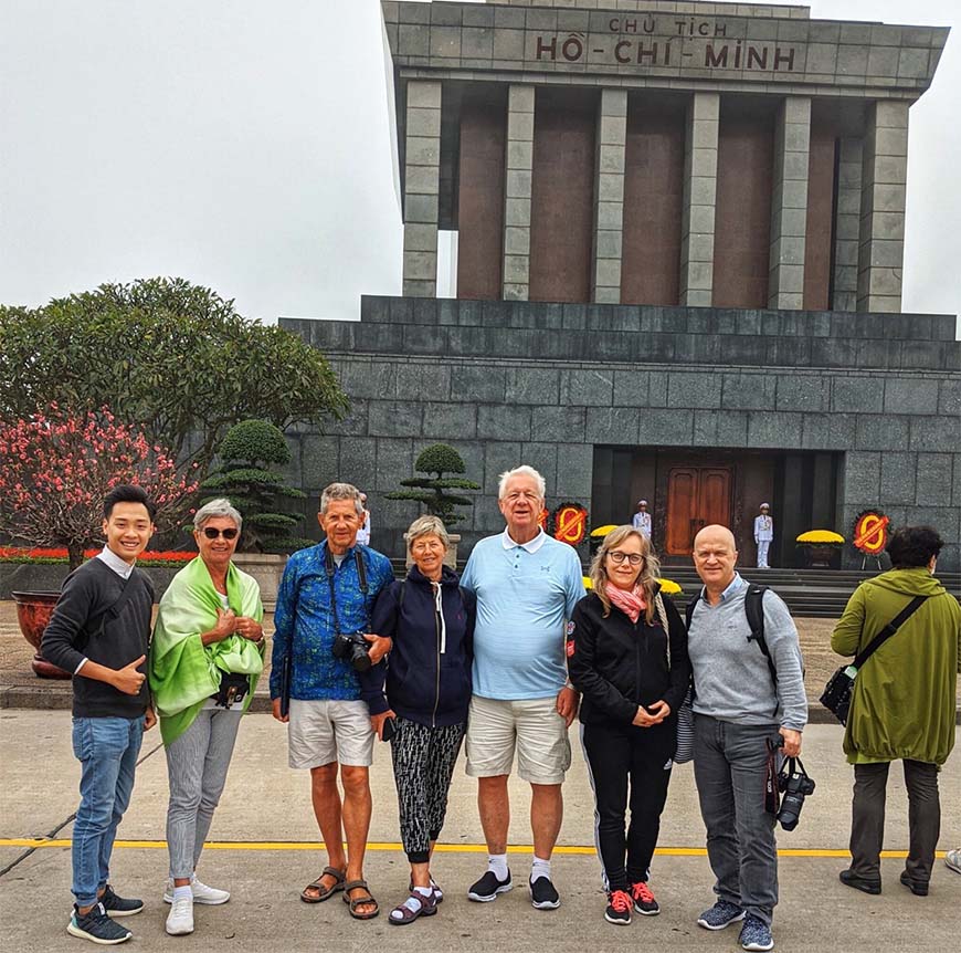 Group of tourists on a City Tour - Hanoi, Vietnam