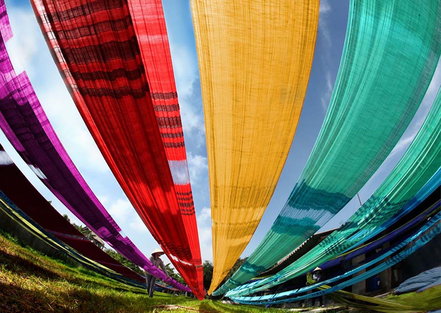 Silk tissues at the village of Van Phuc