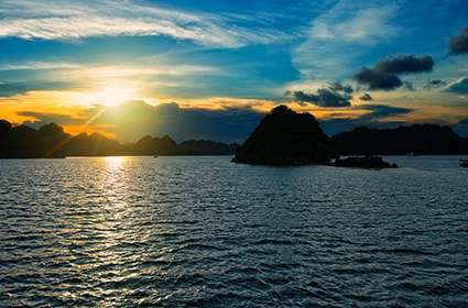 Dawn in Ha Long Bay Vietnam